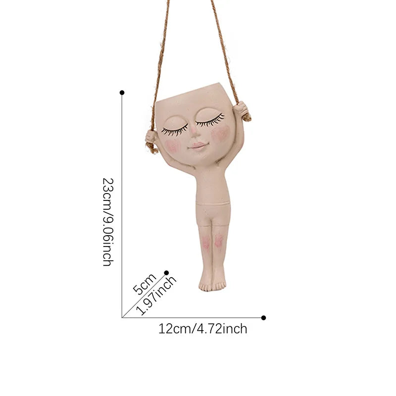 Jarrón creativo decorativo de muñeca gimnasta.