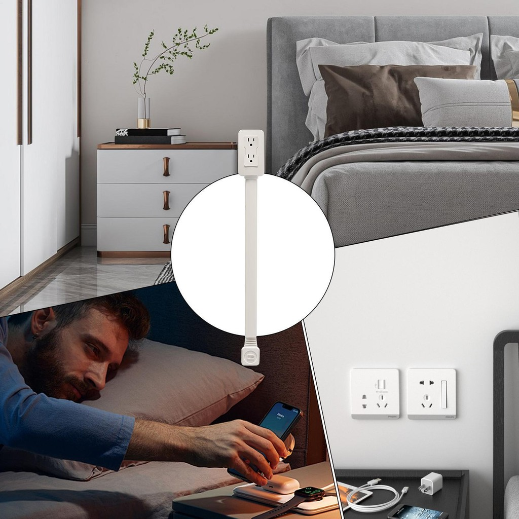 Extensor de enchufe eléctrico EZ Outlet USB-C 180°