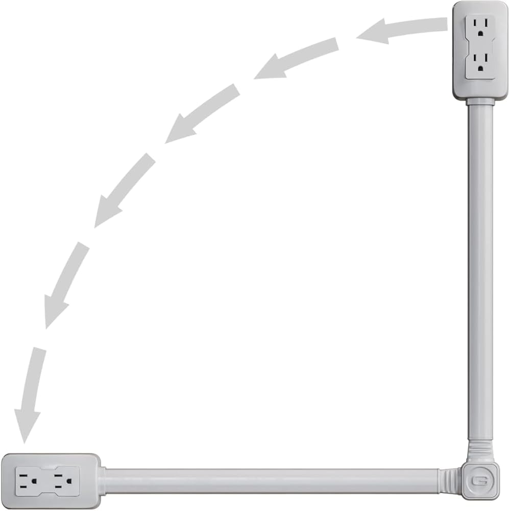 Extensor de enchufe eléctrico EZ Outlet USB-C 180°