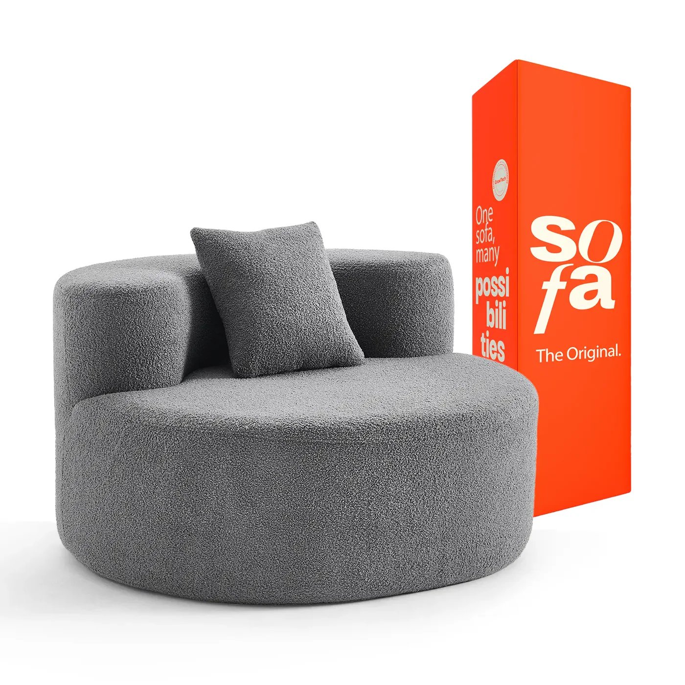 Sillón Dunne Gray 1 unidad Sofá en caja