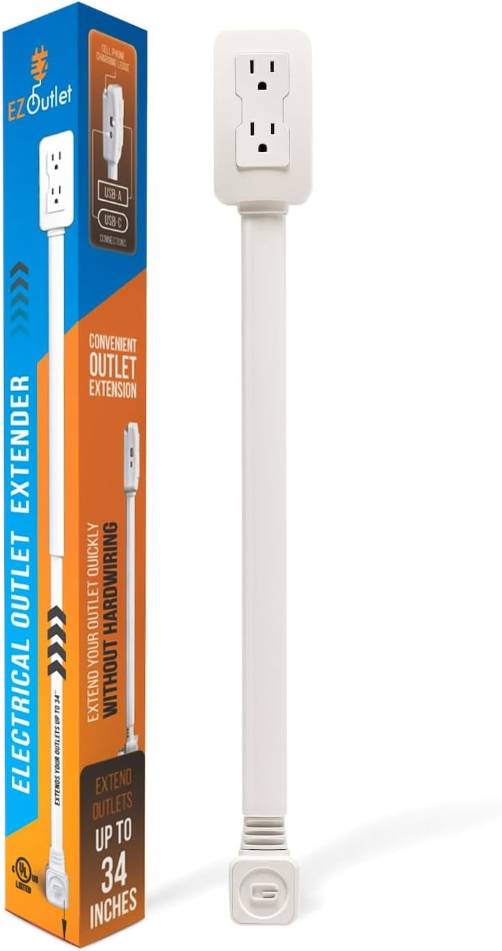 Extensor de enchufe eléctrico EZ Outlet USB-C 180°