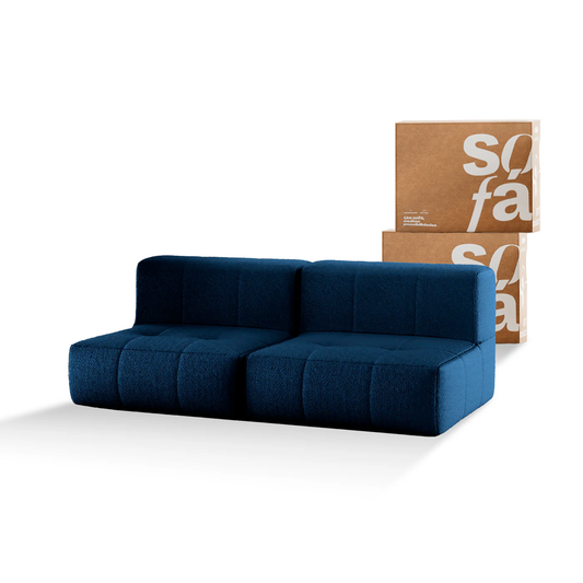 Sofá modular de 2 plazas en tejido Boucle - Sin brazos