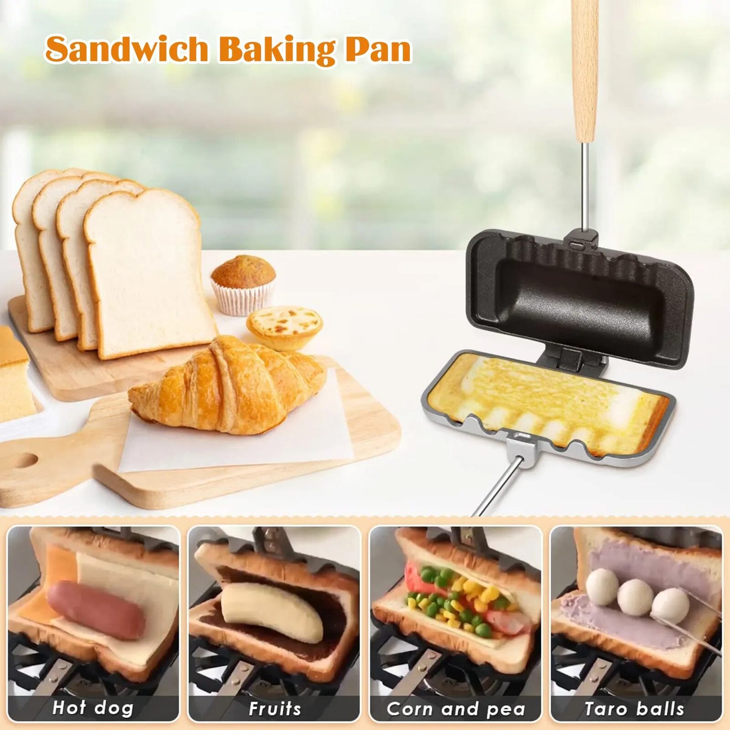 Sandwichera antiadherente de doble cara plegable 2.0
